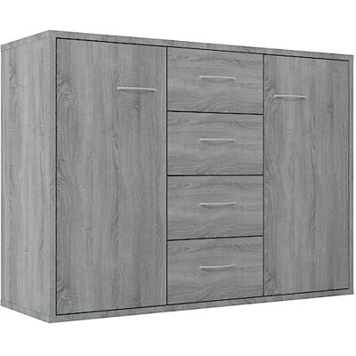 vidaXL Buffet Armoire Latérale Armoire de Rangement Meuble de Salon Salle de Séjour Intérieur Sonoma Gris 88x30x65 cm Bois d'Ingénierie vidaXL Buffet Armoire Latérale Armoire de Rangement Meuble de Salon Salle de Séjour Intérieur Sonoma Gris 88x30x65 cm Bois d'Ingénierie