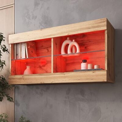 Komodee Vitrine Suspendue Tivoli A1 Blanc/Wotan 100x50x29 cm Komodee Vitrine Suspendue Tivoli A1 Blanc/Wotan 100x50x29 cm