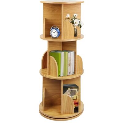 homewell Bibliothèque rotative à 4 étages 16 compartiments Rotation à 360° Pour enfants et adultes Pour salon, chambre à coucher, bureau, chambre d'enfant Diamètre : 40 x H 98 cm homewell Bibliothèque rotative à 4 étages 16 compartiments Rotation à 360° Pour enfants et adultes Pour salon, chambre à coucher, bureau, chambre d'enfant Diamètre : 40 x H 98 cm