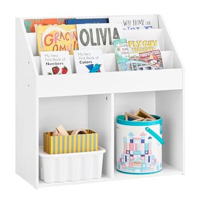 SoBuy Bibliothèque enfant Rangement Jouet Enfant avec 3 Étagères et 2 Compartiments Ouverts Meuble Rangement Jouet Étagère Bibliothèque Porte-revues Blanc 68x30x68 cm KMB01-II-W SoBuy Bibliothèque enfant Rangement Jouet Enfant avec 3 Étagères et 2 Compartiments Ouverts Meuble Rangement Jouet Étagère Bibliothèque Porte-revues Blanc 68x30x68 cm KMB01-II-W