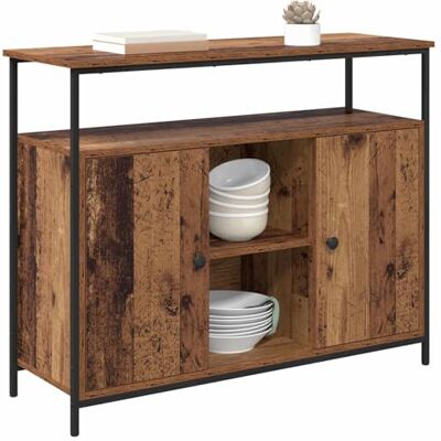 vidaXL Buffet Bois Ancien 100 x 35 x 80 cm Bois d'ingénierie, Salle à manger, unité de rangement rectangulaire, meuble moderne, design pratique, cabinet polyvalent vidaXL Buffet Bois Ancien 100 x 35 x 80 cm Bois d'ingénierie, Salle à manger, unité de rangement rectangulaire, meuble moderne, design pratique, cabinet polyvalent