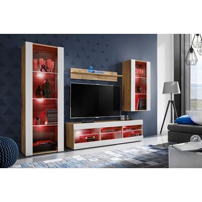 Komodee Ensemble TV Tivoli Medio A2 Wotan/Blanc 250x159x35 cm Komodee Ensemble TV Tivoli Medio A2 Wotan/Blanc 250x159x35 cm