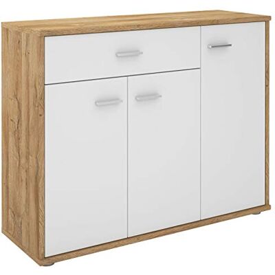 IDIMEX Buffet Salle à Manger CORLAINE L 88 cm Coloris chêne Sauvage et Blanc avec 1 tiroir et 3 Portes, bahut Bas, Meuble de Rangement Style Moderne, 88 x 70 x 30 cm IDIMEX Buffet Salle à Manger CORLAINE L 88 cm Coloris chêne Sauvage et Blanc avec 1 tiroir et 3 Portes, bahut Bas, Meuble de Rangement Style Moderne, 88 x 70 x 30 cm