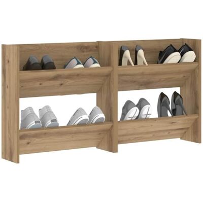 vidaXL Cabinet à chaussures 2 pcs Chêne artisanal 60 x 18 x 60 cm, Meuble à chaussures de couloir, rangement moderne, unité compacte, organisateur mural qui gagne de la place vidaXL Cabinet à chaussures 2 pcs Chêne artisanal 60 x 18 x 60 cm, Meuble à chaussures de couloir, rangement moderne, unité compacte, organisateur mural qui gagne de la place