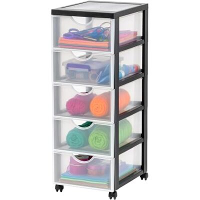 Iris Ohyama , Tour de rangement plastique, Tiroir rangement bureau de 4L, DDDC-004, Blanc- L37.5 x P29 x H61.5 cm Iris Ohyama , Tour de rangement plastique, Tiroir rangement bureau de 4L, DDDC-004, Blanc- L37.5 x P29 x H61.5 cm