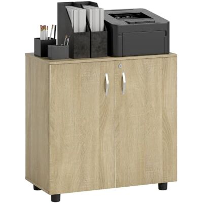Vinsetto Armoire de rangement verrouillable 2 portes en chêne 80 x 40 x 80 cm Vinsetto Armoire de rangement verrouillable 2 portes en chêne 80 x 40 x 80 cm