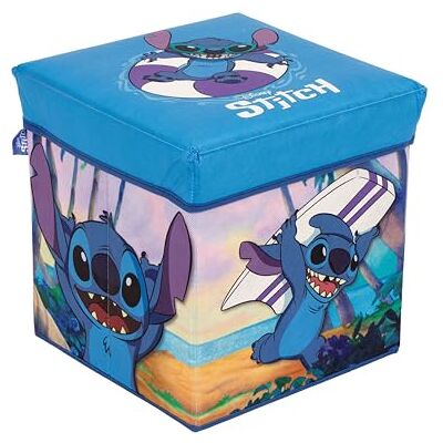 Superdiver Boîte de rangement et tabouret Stitch Licence officielle Disney 30 x 30 x 30 cm Pouf pliable avec couvercle rembourré Organisateur de jouets Superdiver Boîte de rangement et tabouret Stitch Licence officielle Disney 30 x 30 x 30 cm Pouf pliable avec couvercle rembourré Organisateur de jouets