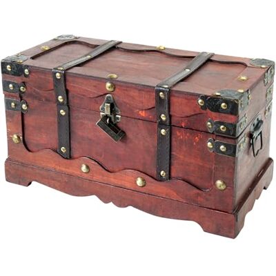HMF 6400-140 Coffre au Trésor en Bois avec Serrure 40 x 19 x 22 cm Grand France HMF 6400-140 Coffre au Trésor en Bois avec Serrure 40 x 19 x 22 cm Grand France