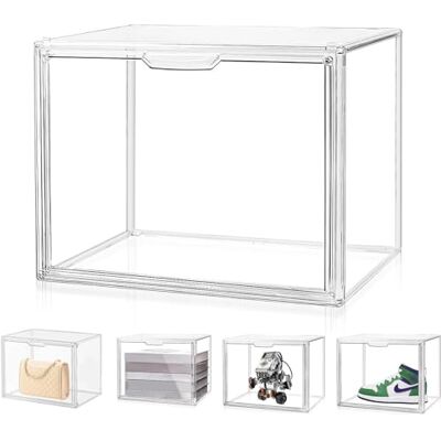 PANOONA Vitrine en acrylique transparente Cube de rangement pour objets de collection, figurines d'action, figurines miniatures Protection contre la poussière Rangement et organisation (36,5 x 28 x 22 PANOONA Vitrine en acrylique transparente Cube de rangement pour objets de collection, figurines d'action, figurines miniatures Protection contre la poussière Rangement et organisation (36,5 x 28 x 22