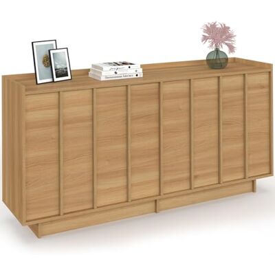IDMarket Buffet 160 cm Rosie 4 Portes façon hêtre Design Minimaliste IDMarket Buffet 160 cm Rosie 4 Portes façon hêtre Design Minimaliste