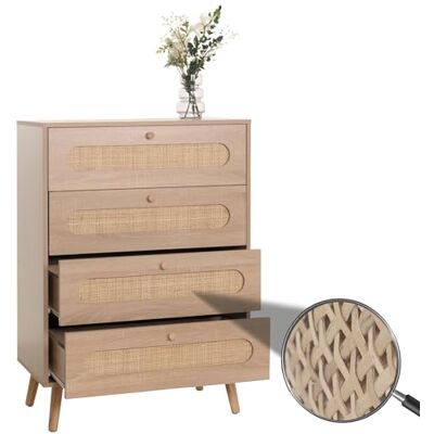 Mendler Kubu HWC-M38AM Commode en bois imitation chêne 101 x 71 x 42 cm Mendler Kubu HWC-M38AM Commode en bois imitation chêne 101 x 71 x 42 cm