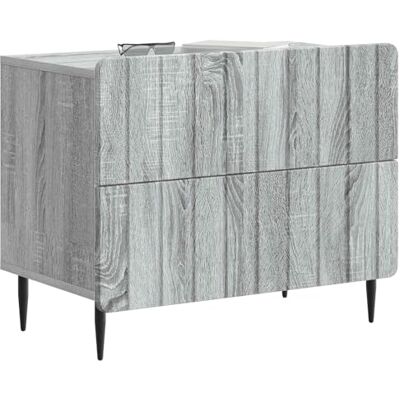 vidaXL Cabinet de chevet avec tiroir Sonoma gris 62 x 34,5 x 49,5 cm, Table de nuit moderne, rangement généreux, table d'appoint, organisateur minimaliste, mobilier pour la maison vidaXL Cabinet de chevet avec tiroir Sonoma gris 62 x 34,5 x 49,5 cm, Table de nuit moderne, rangement généreux, table d'appoint, organisateur minimaliste, mobilier pour la maison