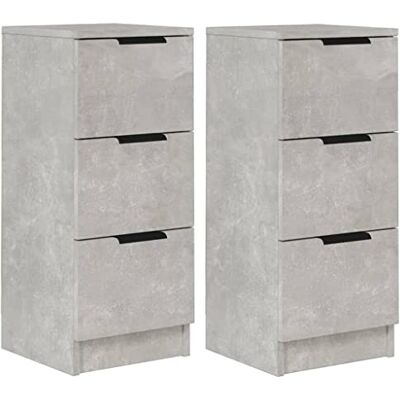 vidaXL 2x Buffets Armoires de Rangement Meubles de Rangement Armoires Latérales Tableds de Chevet Salon Gris Béton 30x30x70 cm Bois d'Ingénierie vidaXL 2x Buffets Armoires de Rangement Meubles de Rangement Armoires Latérales Tableds de Chevet Salon Gris Béton 30x30x70 cm Bois d'Ingénierie