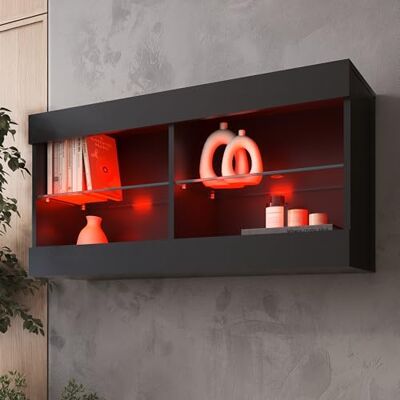 Komodee Vitrine Suspendue Tivoli A1 Wotan/Noir 100x50x29 cm Komodee Vitrine Suspendue Tivoli A1 Wotan/Noir 100x50x29 cm