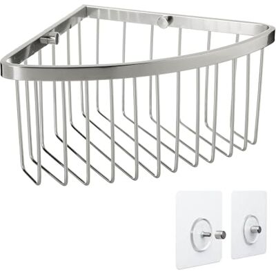 TATAY Étagère Salle de Bain sans Perçage d’Angle, Aluminium 100% Inoxydable Étagère sans Perçage Résiste 5 kg Aluminium 100% Inoxydable 20 x 11,5 x 20 cm Finition de Couleur, Chromé TATAY Étagère Salle de Bain sans Perçage d’Angle, Aluminium 100% Inoxydable Étagère sans Perçage Résiste 5 kg Aluminium 100% Inoxydable 20 x 11,5 x 20 cm Finition de Couleur, Chromé