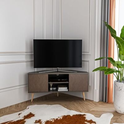 DECOROTIKA Meuble TV d’Angle Moderne 120 cm avec Rangement, Banc TV Coin Style Scandinave pour Salon, Compatible TV Jusqu’à 55 Pouces – Galaxy Vintage DECOROTIKA Meuble TV d’Angle Moderne 120 cm avec Rangement, Banc TV Coin Style Scandinave pour Salon, Compatible TV Jusqu’à 55 Pouces – Galaxy Vintage