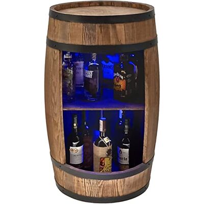 Creative Casier à vin en bois avec lumières LED Mini bar Armoire à alcool pour homme Baril Baril 80 cm de haut Décoration rétro Bois de conifère Meuble tonneau (wengé) Creative Casier à vin en bois avec lumières LED Mini bar Armoire à alcool pour homme Baril Baril 80 cm de haut Décoration rétro Bois de conifère Meuble tonneau (wengé)