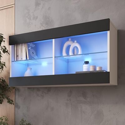 Komodee Vitrine Suspendue Tivoli Blanc/Blanc 100x50x29 cm Komodee Vitrine Suspendue Tivoli Blanc/Blanc 100x50x29 cm