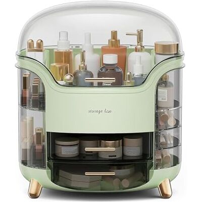 SIOOUI Organisateur de Maquillage avec Couvercle Boîte de Rangement Cosmétique avec Tiroirs et Compartiments à Rouge à Lèvres, Étanche et Anti-Poussière pour Salle de Bain et Coiffeuse Vert SIOOUI Organisateur de Maquillage avec Couvercle Boîte de Rangement Cosmétique avec Tiroirs et Compartiments à Rouge à Lèvres, Étanche et Anti-Poussière pour Salle de Bain et Coiffeuse Vert