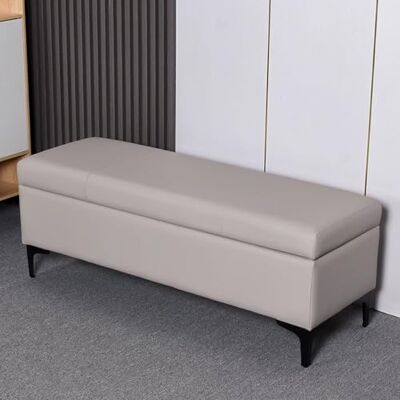 RTYHN Banc ottoman avec rangement, banc ottoman de rangement avec siège rembourré, banc de rangement en cuir avec pieds en métal, boîte de rangement, banc de lit pour chambre à coucher, entrée RTYHN Banc ottoman avec rangement, banc ottoman de rangement avec siège rembourré, banc de rangement en cuir avec pieds en métal, boîte de rangement, banc de lit pour chambre à coucher, entrée