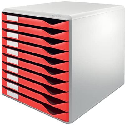 Leitz A4 Bloc de Classement, 10 Tiroirs, Rouge, Form Set, 52810025 Leitz A4 Bloc de Classement, 10 Tiroirs, Rouge, Form Set, 52810025