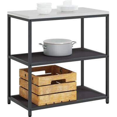 vidaXL Étagère de Cuisine HATTEM Noir 90 x 50 x 92 cm Acier vidaXL Étagère de Cuisine HATTEM Noir 90 x 50 x 92 cm Acier