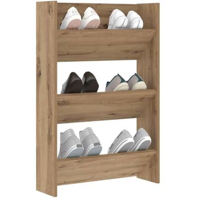 vidaXL Cabinet à chaussures Chêne artisanal 60 x 18 x 90 cm, Meuble à chaussures de couloir, rangement moderne, unité compacte, organisateur mural qui gagne de la place vidaXL Cabinet à chaussures Chêne artisanal 60 x 18 x 90 cm, Meuble à chaussures de couloir, rangement moderne, unité compacte, organisateur mural qui gagne de la place