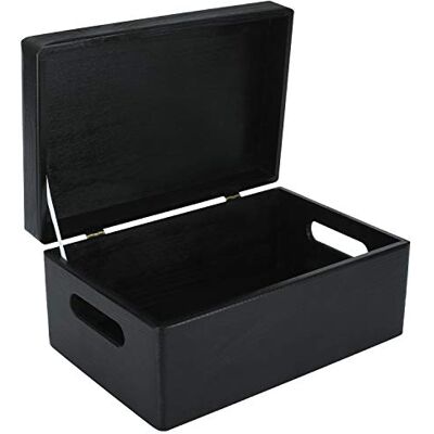 Creative Boite Rangement en Bois Noir 30 x 20 x 14 cm (+/- 1 cm) avec Couvercle et Poignées Boite en Bois Boite a Souvenir Boîte Caisse Malle Coffre BRUT ET NON PONCÉ Creative Boite Rangement en Bois Noir 30 x 20 x 14 cm (+/- 1 cm) avec Couvercle et Poignées Boite en Bois Boite a Souvenir Boîte Caisse Malle Coffre BRUT ET NON PONCÉ