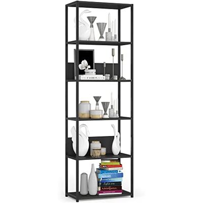 AKORD Bibliothèque avec 6 étagères de 60 cm de large Style industriel / loft Ouverte Construction squelette Étagère sur pied Bois/métal Pour cuisine, chambre à coucher, bureau Étagère AKORD Bibliothèque avec 6 étagères de 60 cm de large Style industriel / loft Ouverte Construction squelette Étagère sur pied Bois/métal Pour cuisine, chambre à coucher, bureau Étagère
