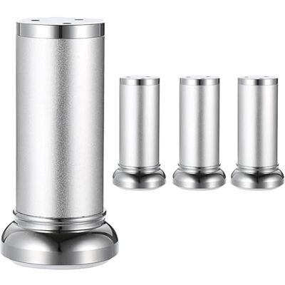 HJHUUA Pieds de meubles noirs et argentés, pieds de meubles réglables en métal, 4 pieds de meubles en alliage d'aluminium, pieds de support pour buffets, meubles TV, coiffeuses, armoires HJHUUA Pieds de meubles noirs et argentés, pieds de meubles réglables en métal, 4 pieds de meubles en alliage d'aluminium, pieds de support pour buffets, meubles TV, coiffeuses, armoires