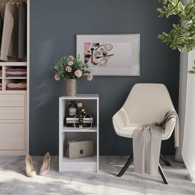 Vicco Commode "Sherry", blanc/blanc brillant, 40.2x76cm adapté au rangement dans le salon ou la chambre Vicco Commode "Sherry", blanc/blanc brillant, 40.2x76cm adapté au rangement dans le salon ou la chambre