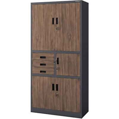 Jan Nowak Armoire de bureau métallique avec coffre fort à code tiroirs verrouillable armoire à dossiers meuble de rangement documents classeurs acier pour bureau 185 x 90 x 40 cm Jan Nowak Armoire de bureau métallique avec coffre fort à code tiroirs verrouillable armoire à dossiers meuble de rangement documents classeurs acier pour bureau 185 x 90 x 40 cm