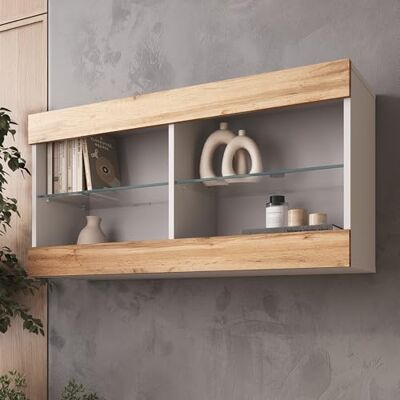 Komodee Vitrine Suspendue Tivoli A2 Blanc/Blanc 100x50x29 cm Komodee Vitrine Suspendue Tivoli A2 Blanc/Blanc 100x50x29 cm