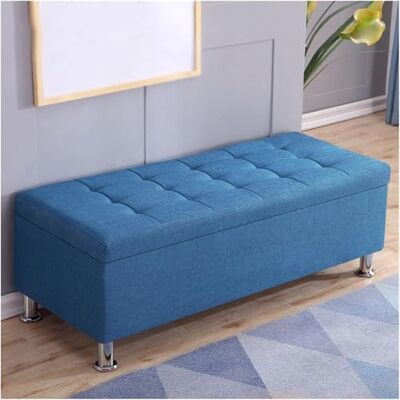 LYMGRZ Banc à chaussures multifonction rectangulaire avec rangement pour canapé et tabouret de chevet, tabouret de vestiaire, tabouret de salle à chaussures, banc à chaussures bleu (110 x 40 x 40 cm) LYMGRZ Banc à chaussures multifonction rectangulaire avec rangement pour canapé et tabouret de chevet, tabouret de vestiaire, tabouret de salle à chaussures, banc à chaussures bleu (110 x 40 x 40 cm)