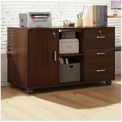 Z4T8M2K6G5 Placard de rangement Classeur de bureau sous meuble rangement trois tiroirs deux compartiments armoire à une porte buffets d'usine verrouillables en bois Pour le bureau(Brown) Z4T8M2K6G5 Placard de rangement Classeur de bureau sous meuble rangement trois tiroirs deux compartiments armoire à une porte buffets d'usine verrouillables en bois Pour le bureau(Brown)