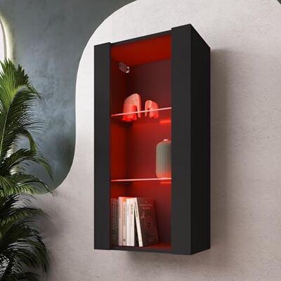 Komodee Vitrine Suspendue Tivoli Blanc/Noir 50x100x29 cm Komodee Vitrine Suspendue Tivoli Blanc/Noir 50x100x29 cm