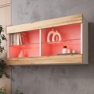 Komodee Vitrine Suspendue Tivoli A1 Blanc/Blanc 100x50x29 cm Komodee Vitrine Suspendue Tivoli A1 Blanc/Blanc 100x50x29 cm