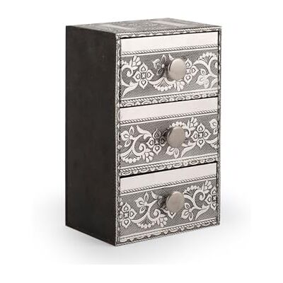 H&H Giaya Commode en bois et aluminium, 3 places, 7,5 x 10 cm H&H Giaya Commode en bois et aluminium, 3 places, 7,5 x 10 cm
