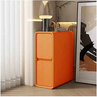 YHxFlux Table de chevet de chambre à coucher Orange Faux Cuir Table de chevet ultra étroite, avec placards et tables d'appoint Table de chevet (L25xP40xH50cm) YHxFlux Table de chevet de chambre à coucher Orange Faux Cuir Table de chevet ultra étroite, avec placards et tables d'appoint Table de chevet (L25xP40xH50cm)