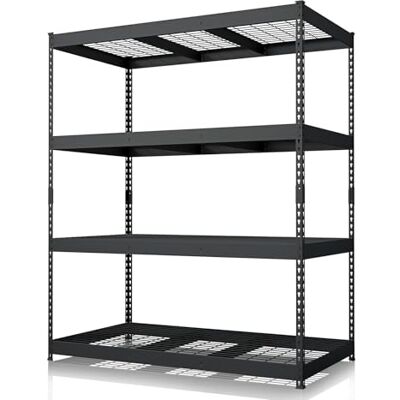 KARAT Étagère de Rangement Lourde Yukon Rivet – Rayonnage en Acier avec tablettes grillagées, capacité de Charge 250 à 350 kg par Niveau (Noir, 160 x 150 x 80 cm 4 Niveaux) KARAT Étagère de Rangement Lourde Yukon Rivet – Rayonnage en Acier avec tablettes grillagées, capacité de Charge 250 à 350 kg par Niveau (Noir, 160 x 150 x 80 cm 4 Niveaux)