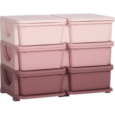 HOMCOM Tour de Rangement en Plastique pour Enfants 3 Niveaux Rose 6 Tiroirs, Boîtes, Tiroirs Jouet, Meuble de Chambre d'Enfant, Crèche, Salon, Garçons et Filles 3-6 Ans HOMCOM Tour de Rangement en Plastique pour Enfants 3 Niveaux Rose 6 Tiroirs, Boîtes, Tiroirs Jouet, Meuble de Chambre d'Enfant, Crèche, Salon, Garçons et Filles 3-6 Ans