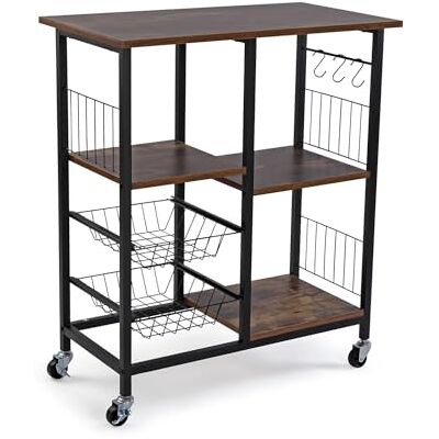 Versa Chariot de cuisine Marron Bois MDF 40 x 86 x 72,5 cm Versa Chariot de cuisine Marron Bois MDF 40 x 86 x 72,5 cm