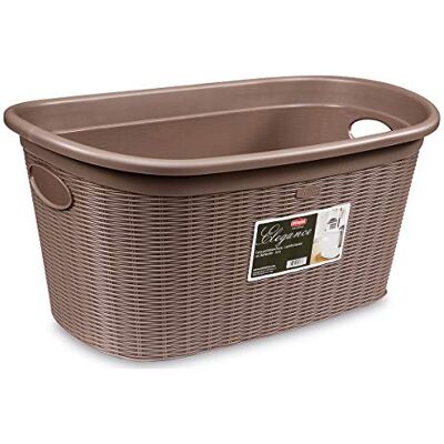 Stefanplast Elegance 3863300 Panier, Plastique, Taupe, 38 x 58 x 28 cm Stefanplast Elegance 3863300 Panier, Plastique, Taupe, 38 x 58 x 28 cm