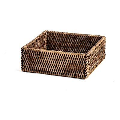 H&H Panier carré en rotin 19 x 6,5 h H&H Panier carré en rotin 19 x 6,5 h
