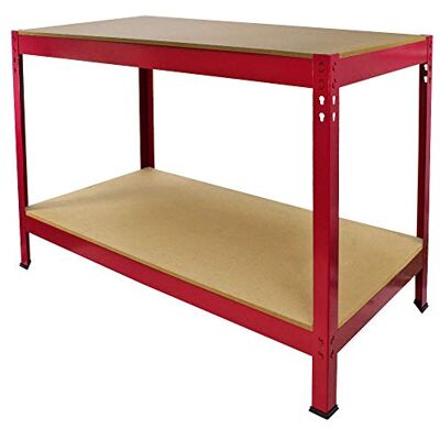 Monster Cable Etabli de Travail Rouge 100cm Bricolage Rangement Atelier MDF Table de Travail Garage 400KG Max Capacité 200Kg par Planche Monster Cable Etabli de Travail Rouge 100cm Bricolage Rangement Atelier MDF Table de Travail Garage 400KG Max Capacité 200Kg par Planche