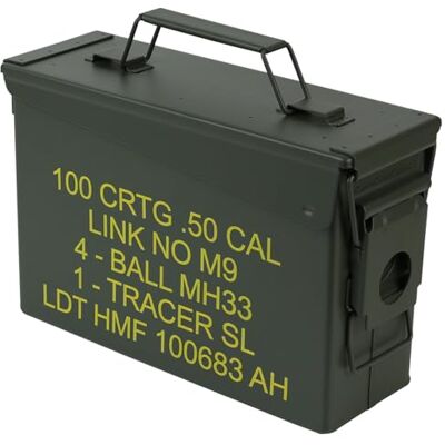 HMF 70010 Caisse à munitions, US Ammo Box, caisse en métal, 27,5 x 17,5 x 9,5 cm, vert HMF 70010 Caisse à munitions, US Ammo Box, caisse en métal, 27,5 x 17,5 x 9,5 cm, vert