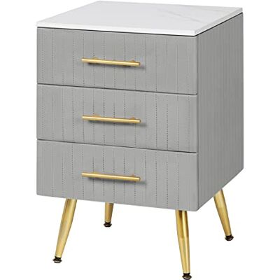 WOLTU Table de Chevet avec 3 Tiroirs en Velours Table de Nuit Commode de Rangement pour Chambre à Coucher Salon en MDF Montage Facile 40,5x41x60cm, Gris, TS135gr WOLTU Table de Chevet avec 3 Tiroirs en Velours Table de Nuit Commode de Rangement pour Chambre à Coucher Salon en MDF Montage Facile 40,5x41x60cm, Gris, TS135gr