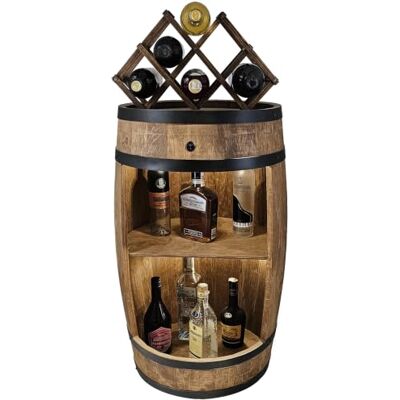 Creative COOPER Fassbar LED avec porte-vin Casier à vin en bois Bar de maison 80 cm Décoration rustique Creative COOPER Fassbar LED avec porte-vin Casier à vin en bois Bar de maison 80 cm Décoration rustique