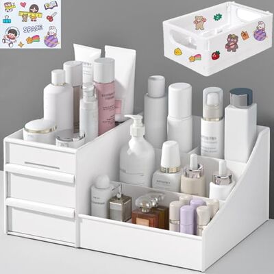 TEGOVE TEGOVA Organisateur de Maquillage et Cosmétiques, Boîte de Rangement pour Commode, Chambre à Coucher, Salle de Bain (2 Tiroirs) TEGOVE TEGOVA Organisateur de Maquillage et Cosmétiques, Boîte de Rangement pour Commode, Chambre à Coucher, Salle de Bain (2 Tiroirs)