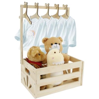 HuhWafee Boîte de rangement pratique en bois pour fête prénatale Panier de rangement décoratif pour fête prénatale Panier cadeau pour garçons et filles Nouveaux parents (A) HuhWafee Boîte de rangement pratique en bois pour fête prénatale Panier de rangement décoratif pour fête prénatale Panier cadeau pour garçons et filles Nouveaux parents (A)
